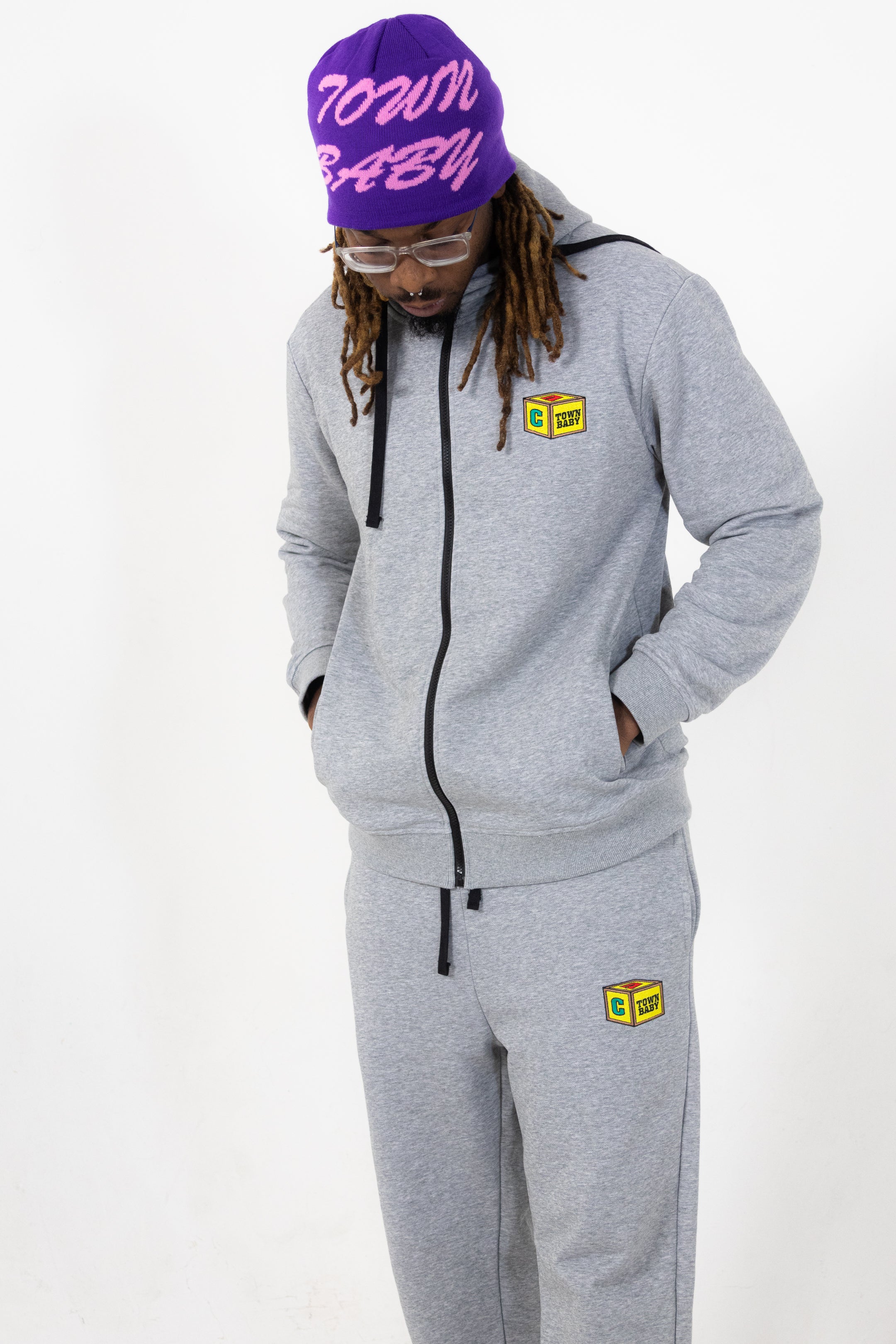 Embroidered Town Baby Zip Up Hoodie